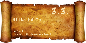 Blitz Bán névjegykártya